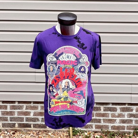 Led Zeppelin Electric Magic Concert‎ T Shirt Purple Band Tee Tie Dye Medium - Picture 1 of 8